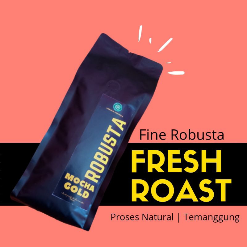

Fine Robusta Temanggung Biji Kopi Es Kopi Susu Kekinian Espresso Kemasan 1kg