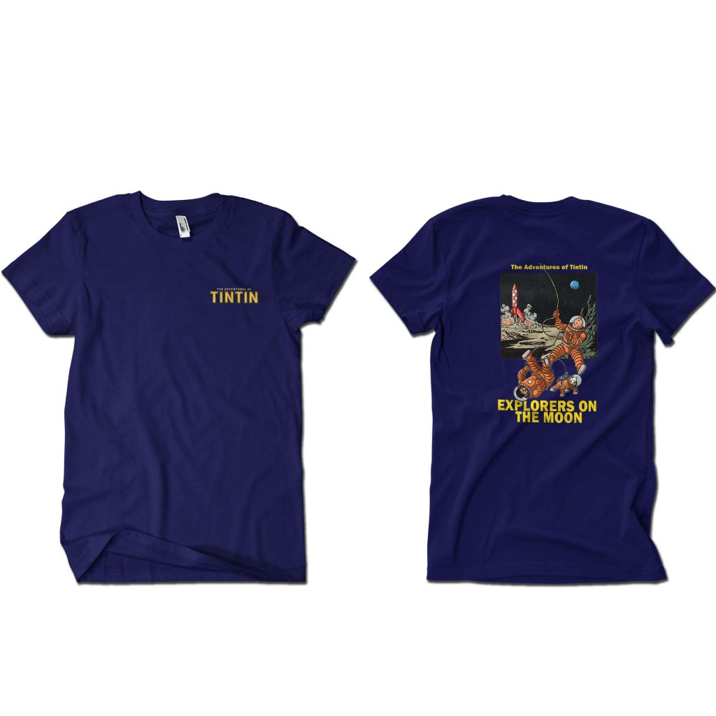 Tshirt Kaos Tintin The Adventures of Tintin Explorers On The Moon