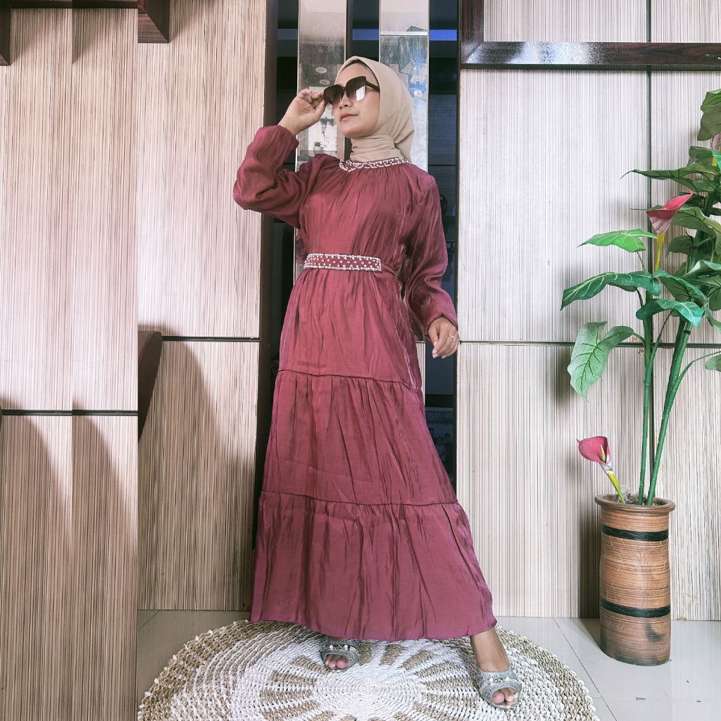 Gamis Shimmer Payet Dress Pesta Mewah Kondangan