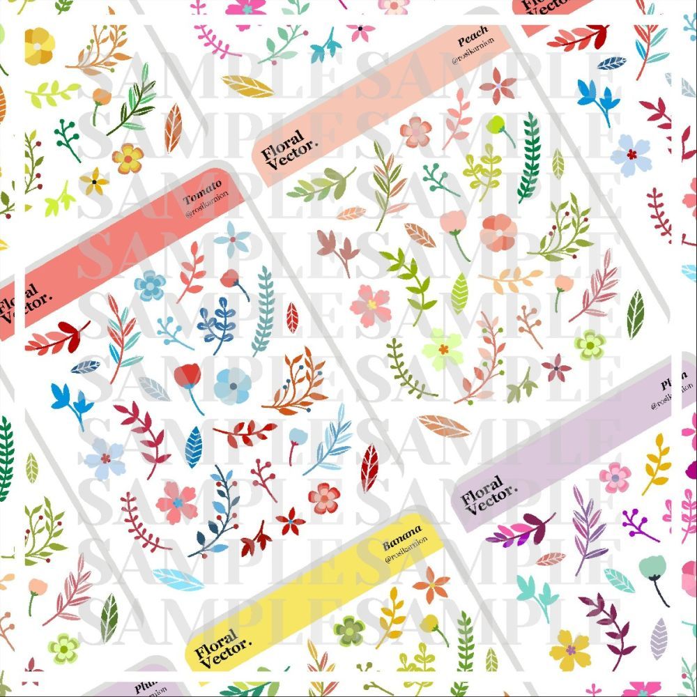

ROSIKARNION Floral Sticker Sheet / Stiker Kiss Cut
