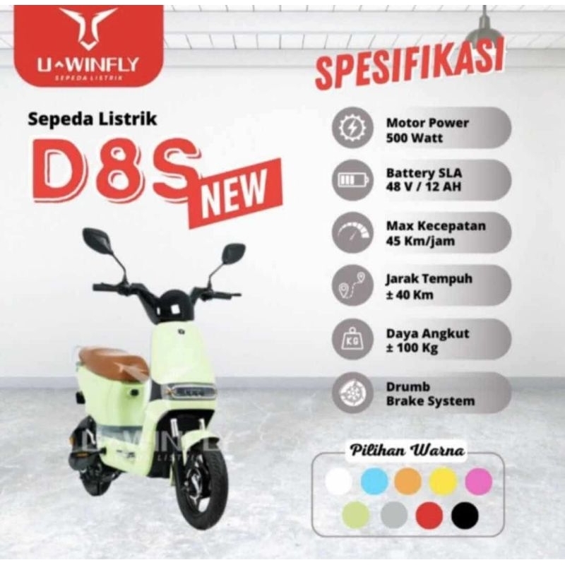 SEPEDA LISTRIK UWINFLY D8S - SEPEDA LISTRIK D8S UWINFLY - D8S UWINFLY