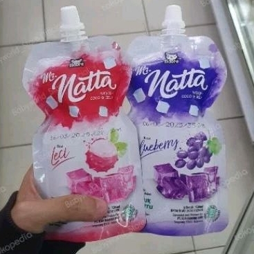 

Sidore Mr Natta jelly nata de coco minuman rasa LYCHEE / BLUEBERRY 126ml