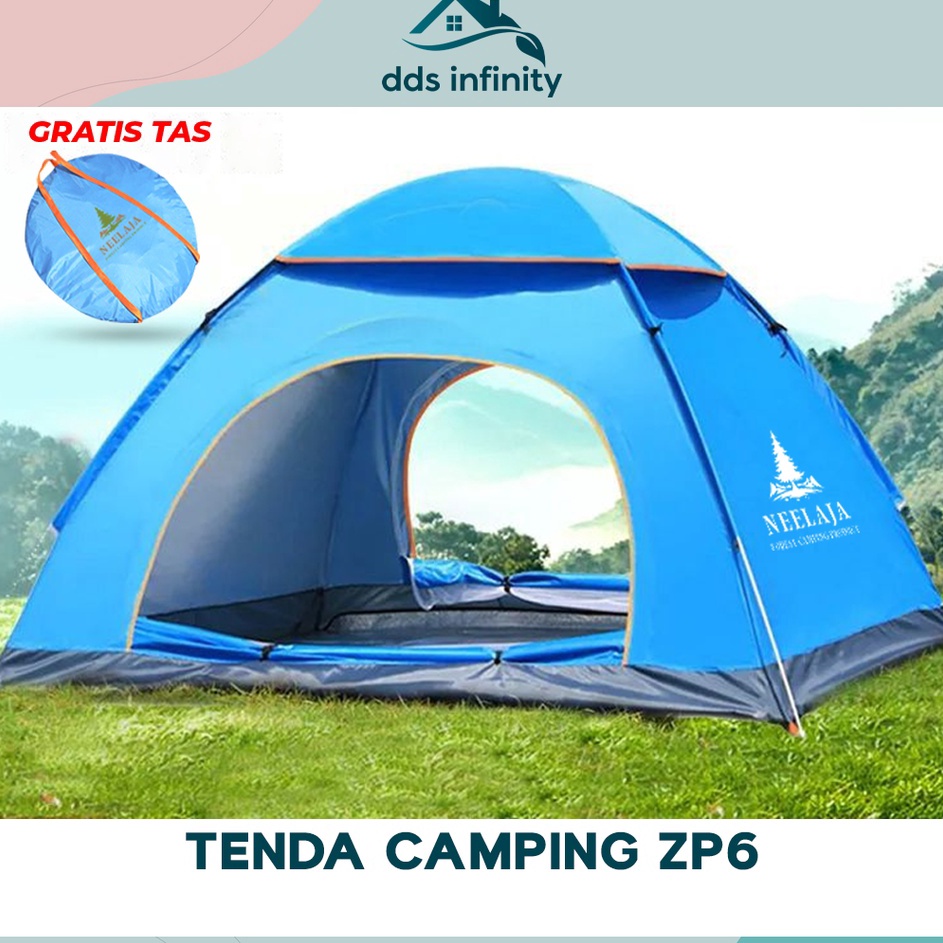 DYTZ8576 ORIGINAL% [DDS Infinity] Tenda Camping ZP-6 Kapasitas 4-6 Orang Tenda Otomatis Outdoor & In