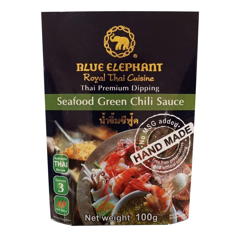 

Blue Elephant Seafood Green Chili Thai Premium Dipping Sauce 100 Gram