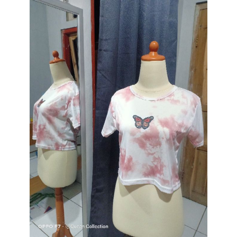 Crop Top Tie Die Kupu || Kaos Crop Murah