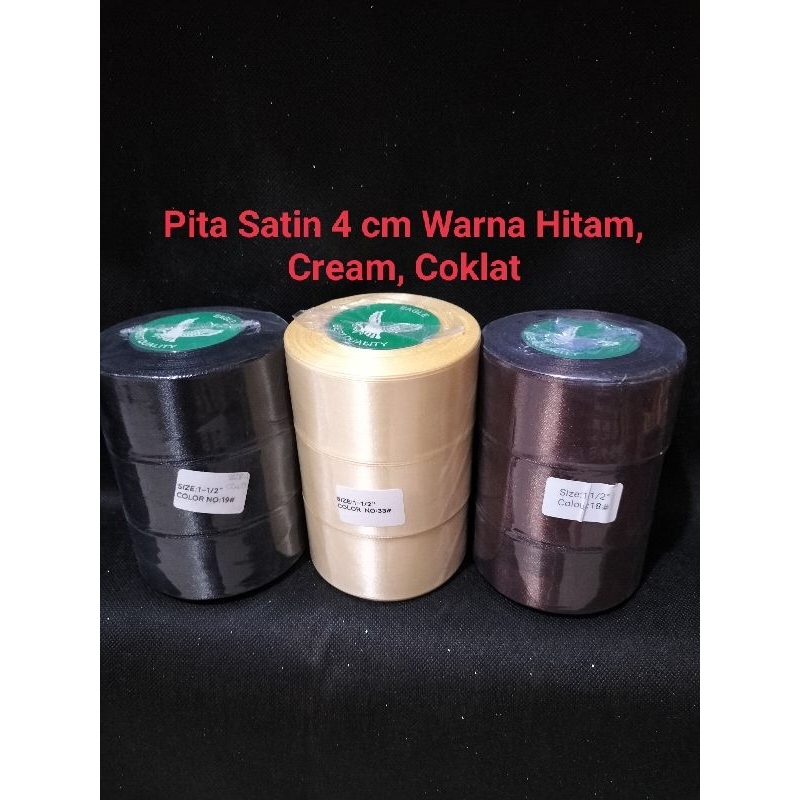 

Pita Satin 4 cm per roll 25 yard / Pita Kado 1.5 inchi Murah