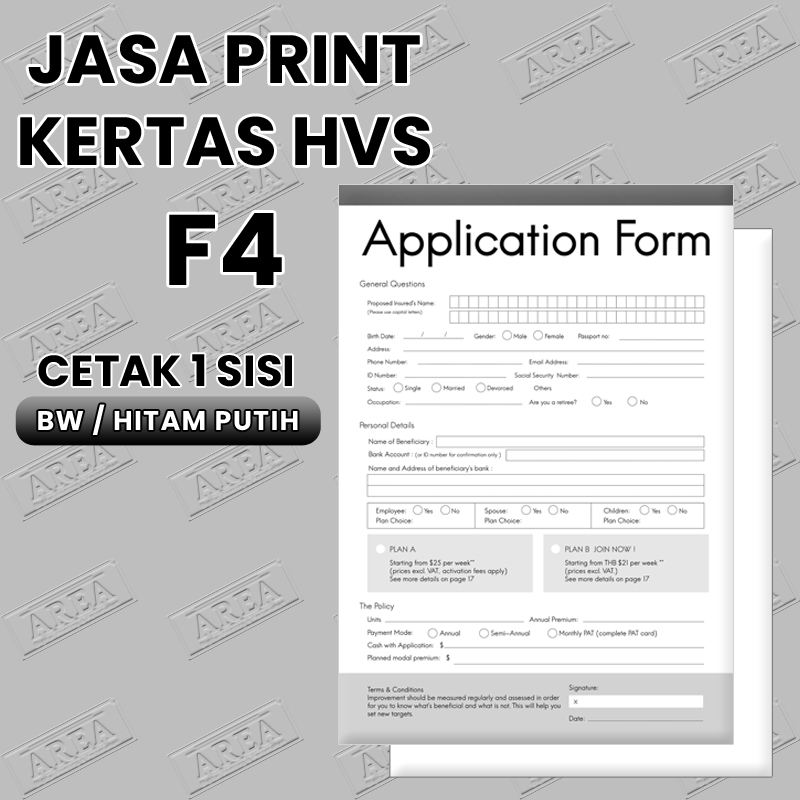 

Print Kertas HVS F4 Hitam Putih/BW 1 Sisi