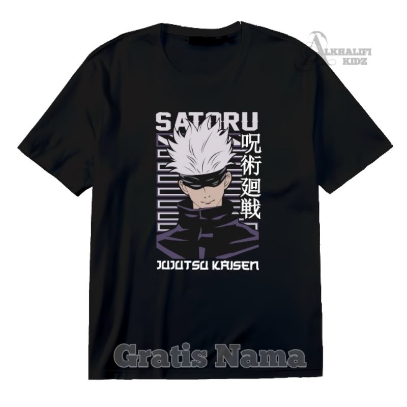 Kaos Anak Gojo Satoru Baju Atasan Anak Free Nama