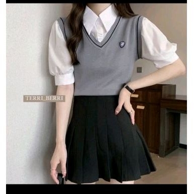 atasan rajut vest korea import blouse