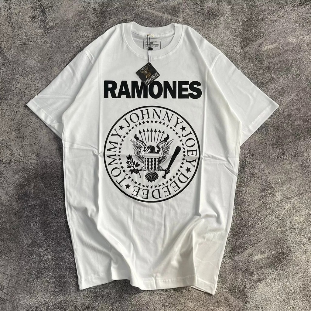 Dark.id - Kaos Metal Simple Ramones,Dead Squad,Nirvana Putih/Kaos Metal Putih