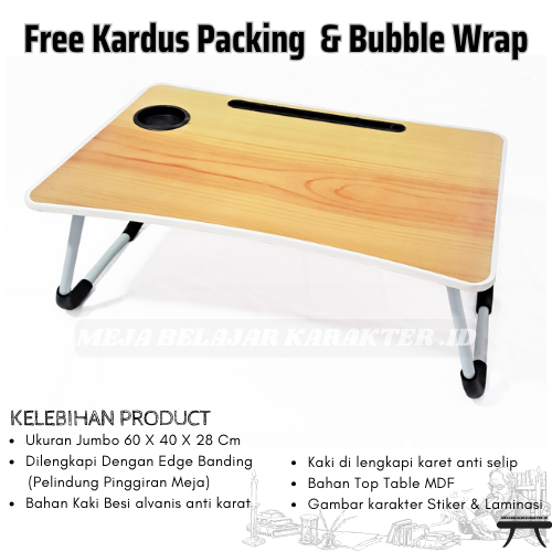 Meja lipat portable Meja laptop lipat anak  ukuran jumbo 60x40 cm meja anak meja lipat meja belajar 