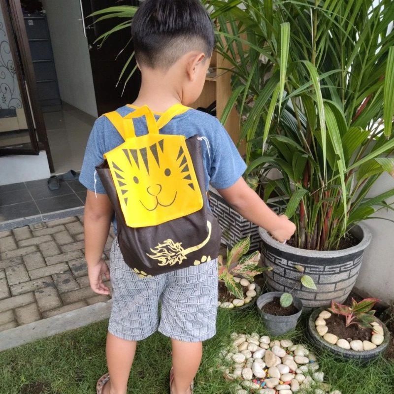 ⭐⭐⭐⭐⭐Ransel Bingkisan Ulang Tahun Anak Tas Spunbond Animal/ultah/happy birthday/Makassar/Angelabeaut