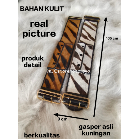SABUK BOPO KULIT MOTIF MACAN 9 CM / Sabuk bopo anak / sabuk otok / reog / barongan / caplokan / devi