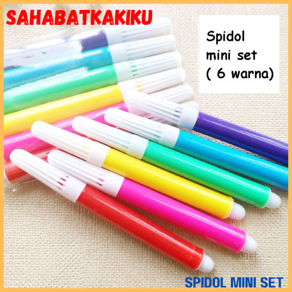 

Spidol Mini Set isi 6 Warna Murah / Spidol Warna isi 6 Mini