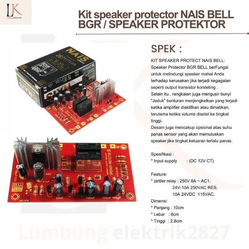 Kit speaker protector NAIS BELL BGR / SPEAKER PROTEKTOR