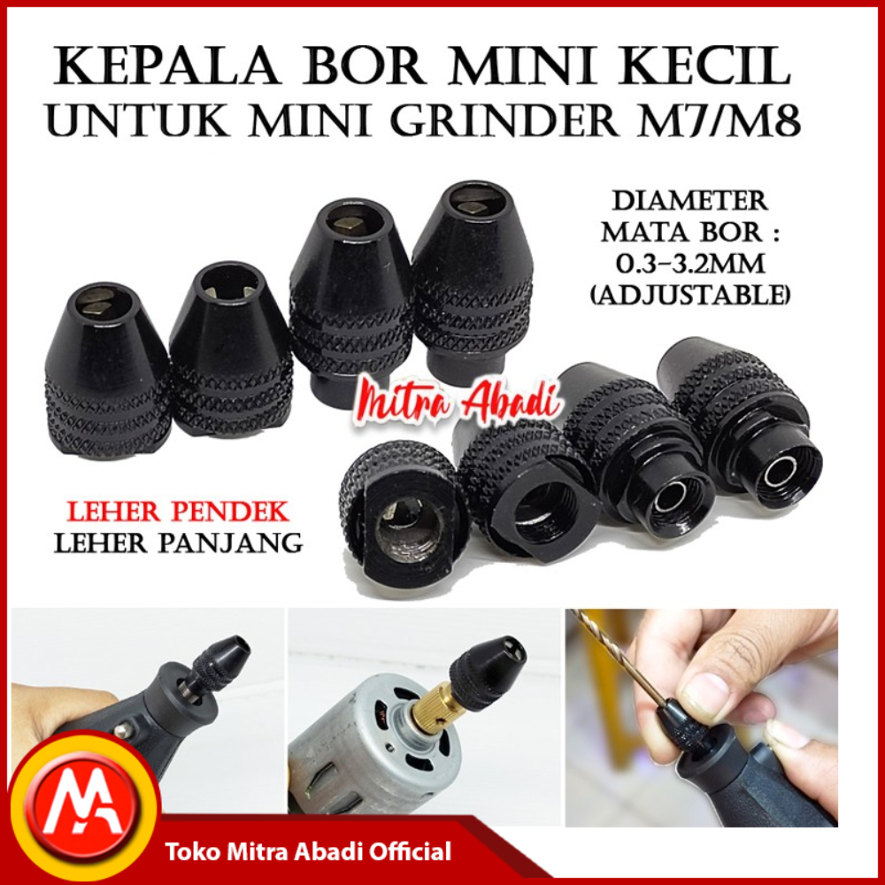 THREE JAWS MINI DRILL CHUCK SCREW M7 / M8 - KEPALA BOR KECIL MINI