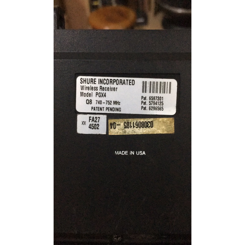 reciver mic shure pgx4 frekuensi 740-752 mghz