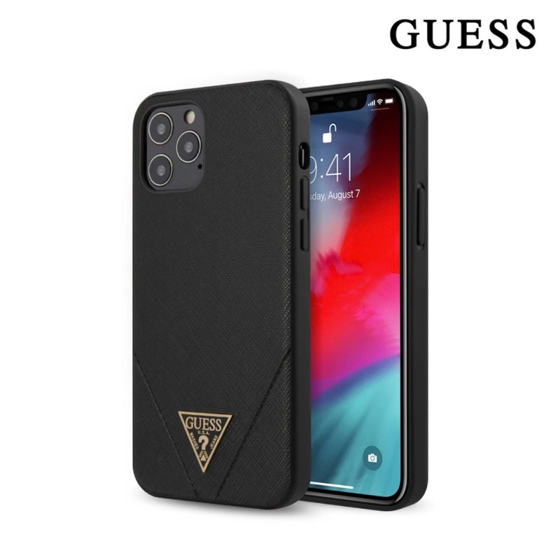 Guess PU Saffiano V Stitch - Casing IPhone 12 Pro Max