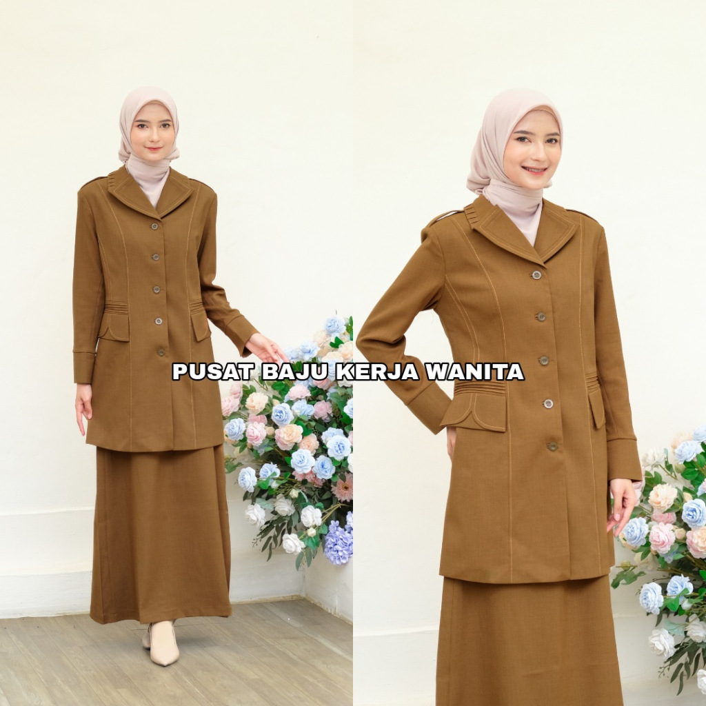 Seragam pemda wanita / Baju pdh pemda / Baju dinas pemda pns / Baju khaki pns wanita / Seragam asn w