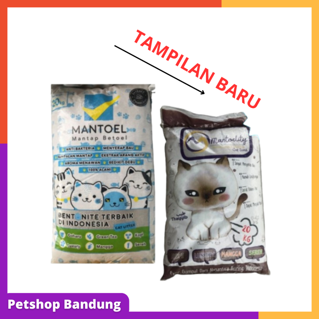PETSHOP BANDUNG Pasir Gumpal Wangi MANTOEL 20 KG / Pasir Kucing