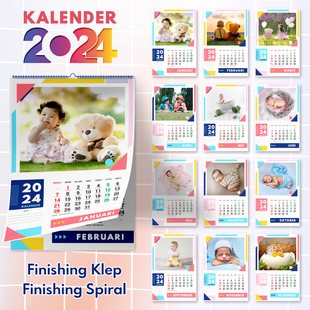 

syam kalender 12 lembar custom spiral dan klep