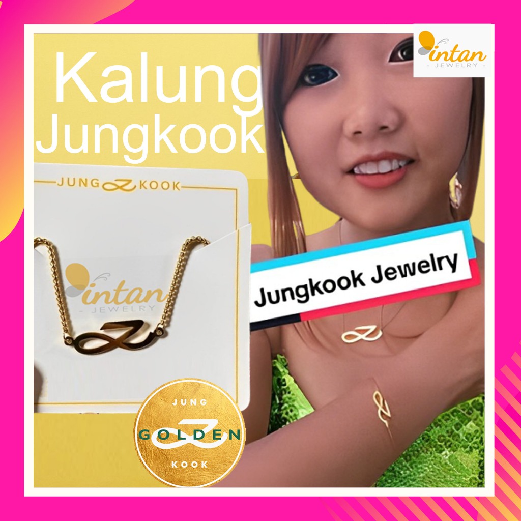 Kalung Jungkook Jung Kook BTS Custom Nama Jeon Jeong-guk Album Golden Solo Titanium Anti Karat Lapis