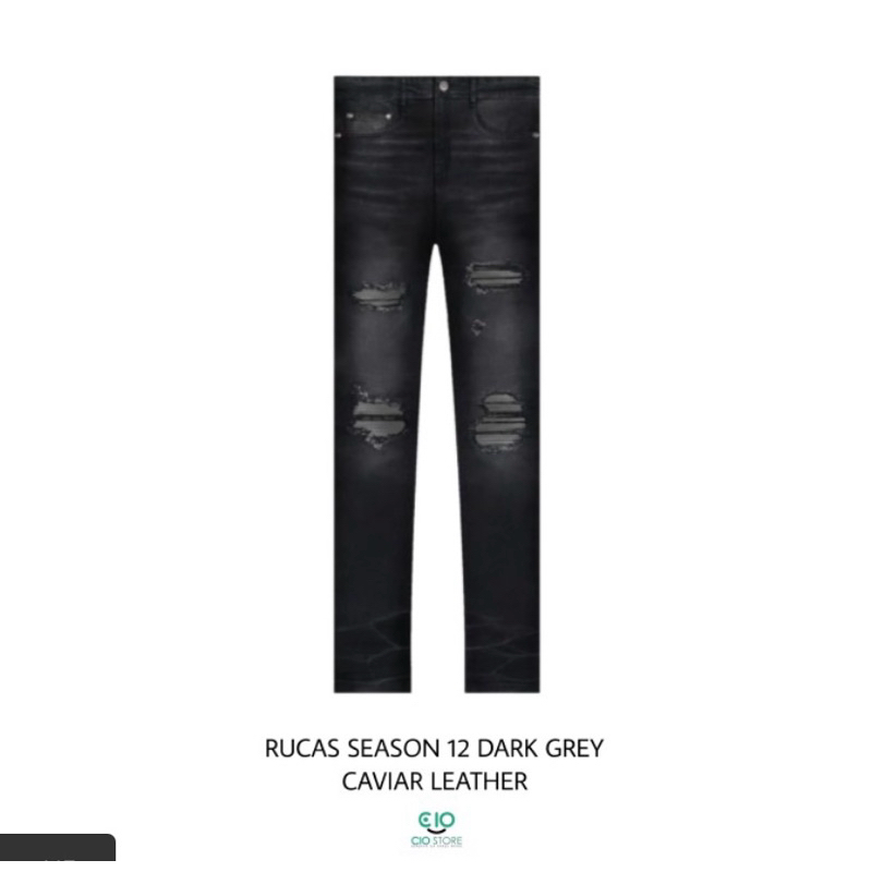 Rucas Season 12 Dark Grey Caviar Leather Jeans Original - NOW