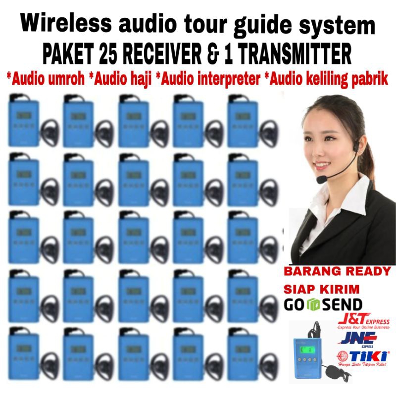 [TERMURAH] Wireless Tour Guide Interpreter System 25 Receiver 1 Transmitter