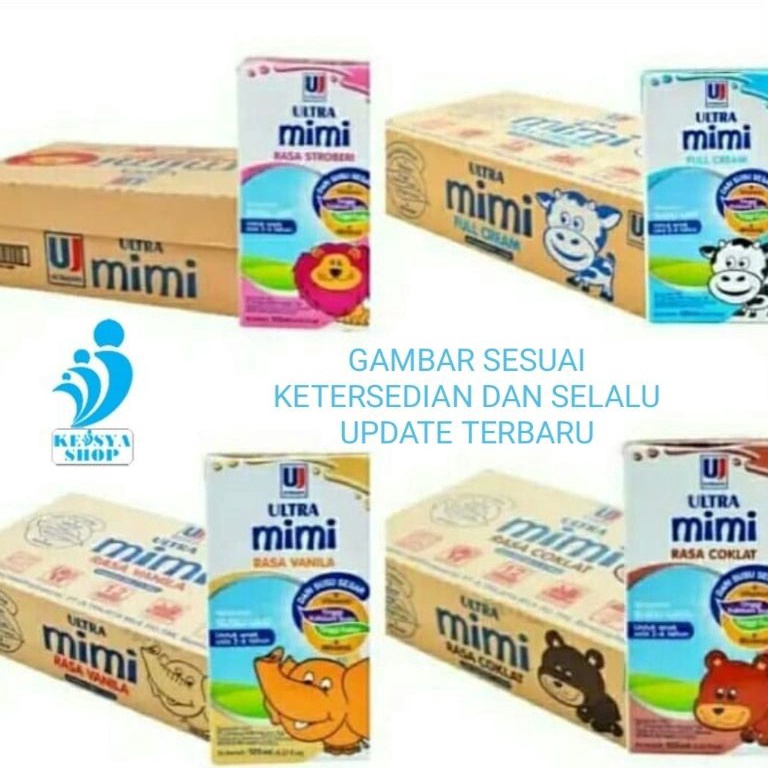 

❄️ READY STOK ❄️ Ultra Mimi UHT 125mL [40 pcs/ 1 karton] (Cokelat / Full Cream / Strawberry / Vanila)