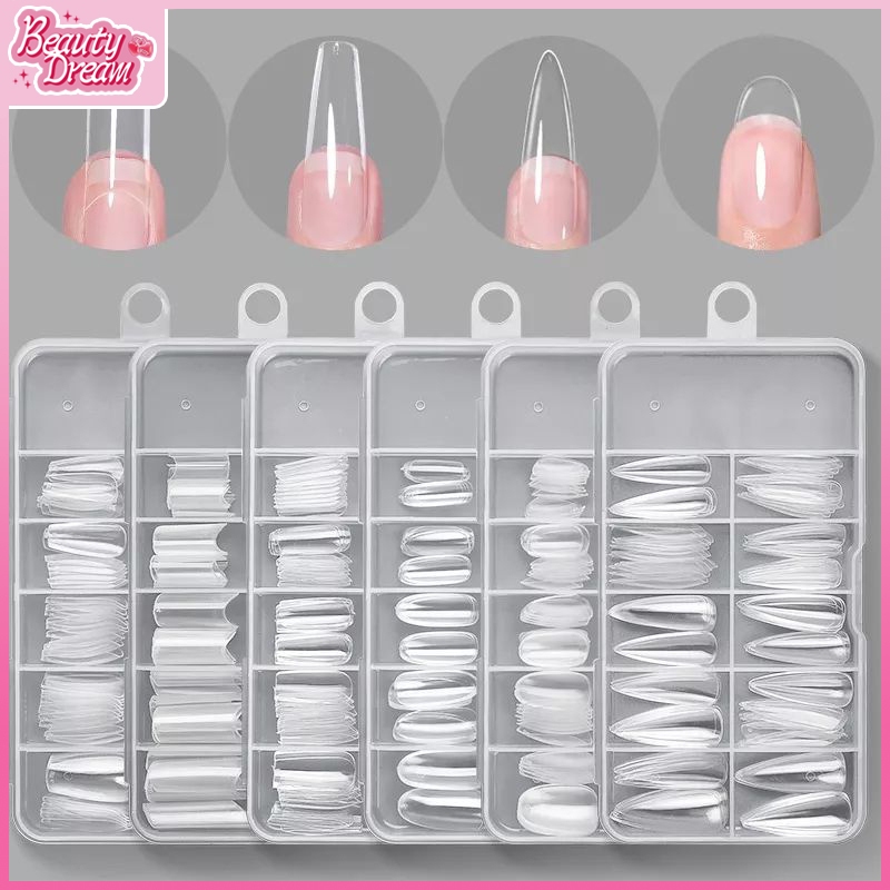 BEAUTY 100 pcs/Box Fake Nail Kuku Palsu Full Cover Model Kuku Palsu Korean Fake Nails Kuku Palsu Nai