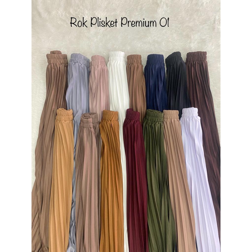 AJR- Bawahan Rok Plisket Polos Wanita Muslimah Kekinian Terbaru Premium Original By Fashion HIjab solo