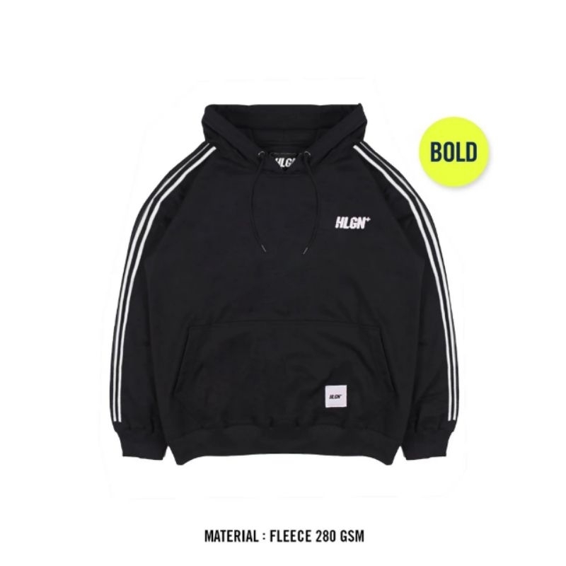 100% Aman Hooligans Hoodie Bold Linea - Black Original