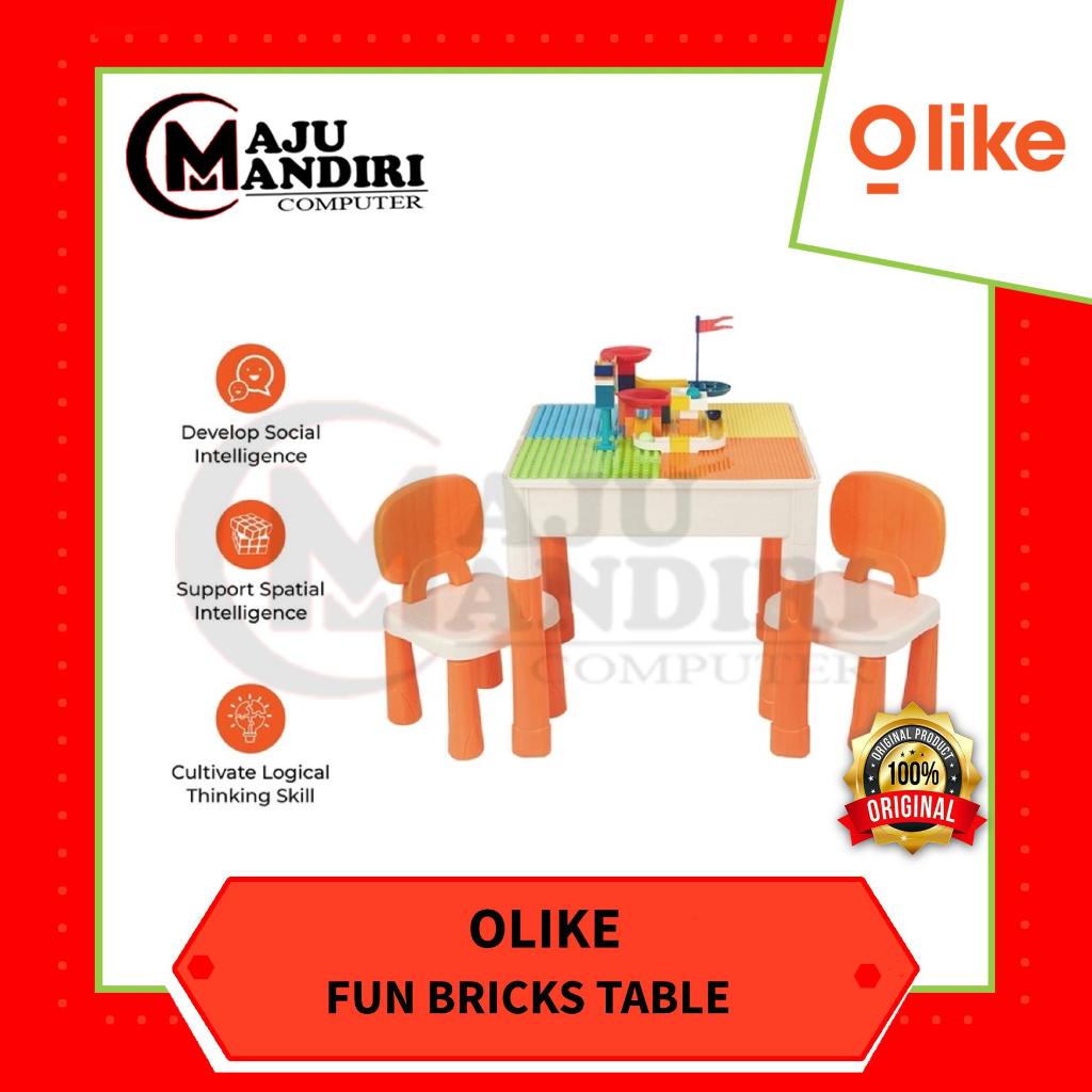 Olike fun bricks table meja belajar dan meja bermain original orange