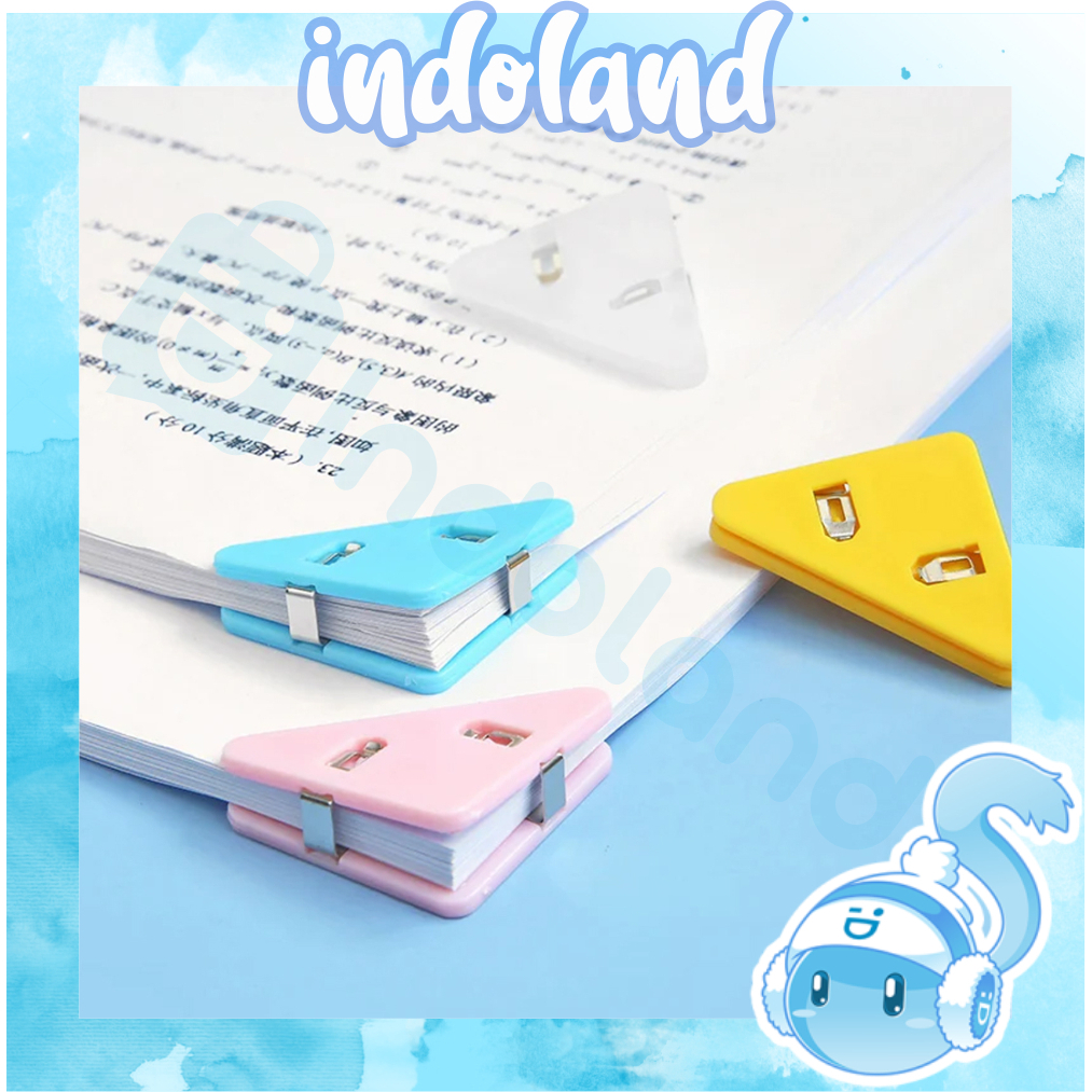 

☀ INDOLAND ☀ Klip Kertas/Klip Binder/Klip Sudut Kertas Segitiga Warna Warni S115