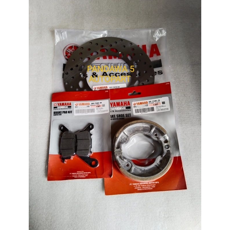 Piringan cakram depan+kampas rem depan dan belakang Yamaha Aerox lexi
