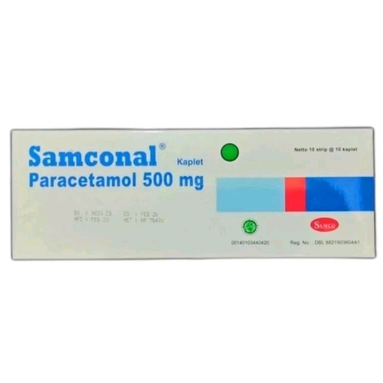 SAMCONAL Kaplet - Paracetamol 500mg (100's /Dus) | Pamol 500mg