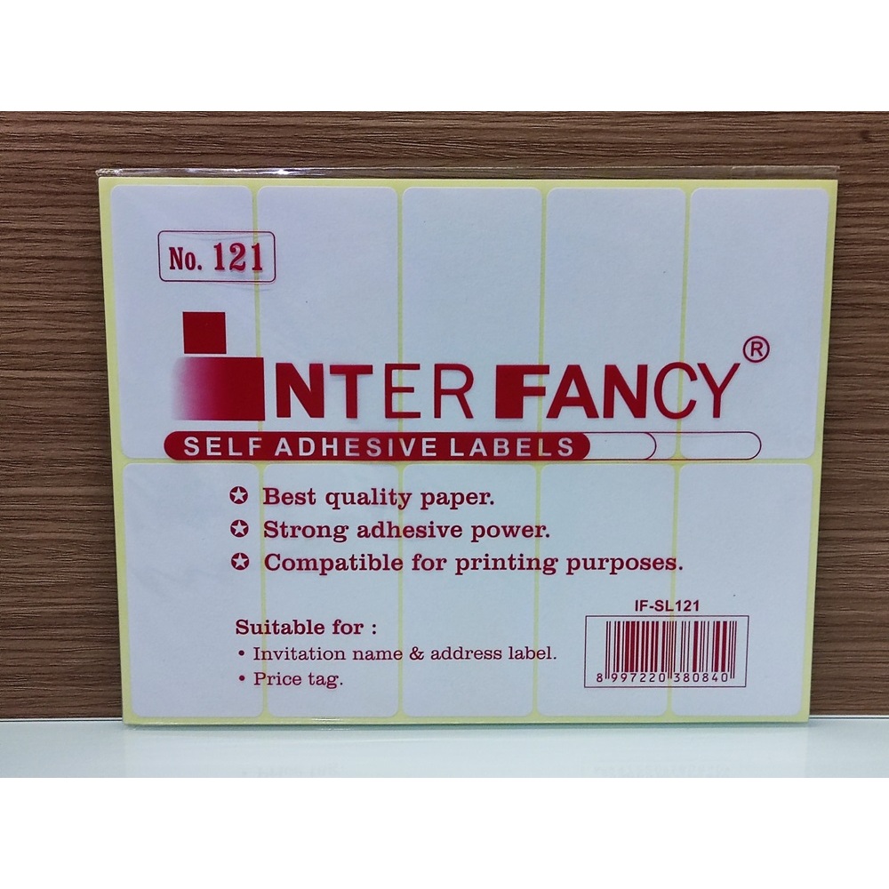 

Stiker Sticker Label Nama Undangan Harga No 121 / 38 mm x 75 mm