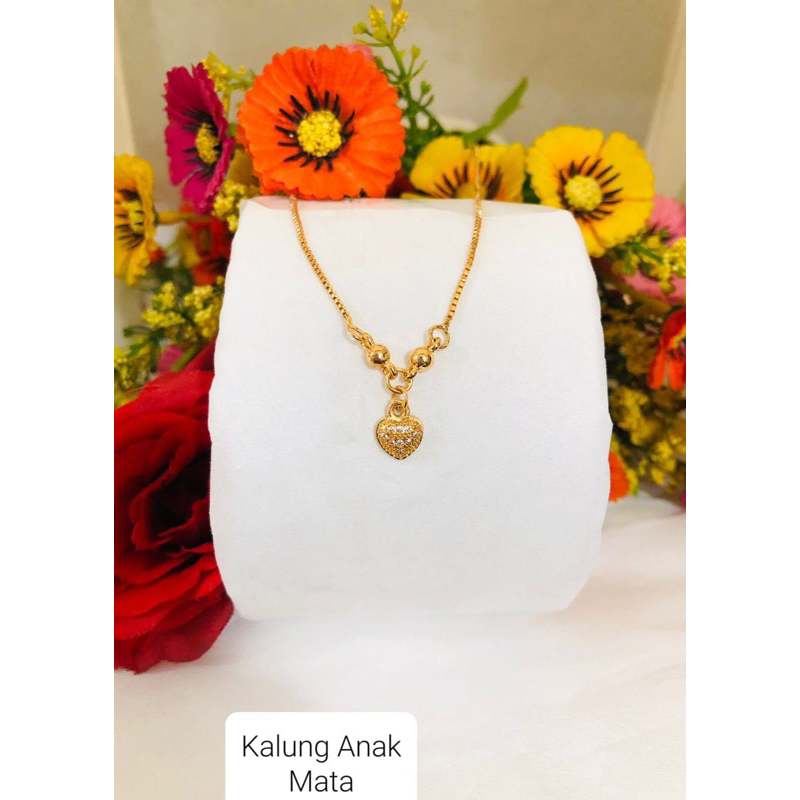 kalung anak love full pertama perhiasan anak cantik gold