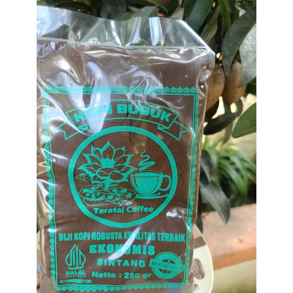 

KOPI BUBUK TERATAI EKONOMIS COFFEE SHOP KOPI BUBUK ASLI PONTIANAK CITA RASA TINGGI ISI 250 GRAM