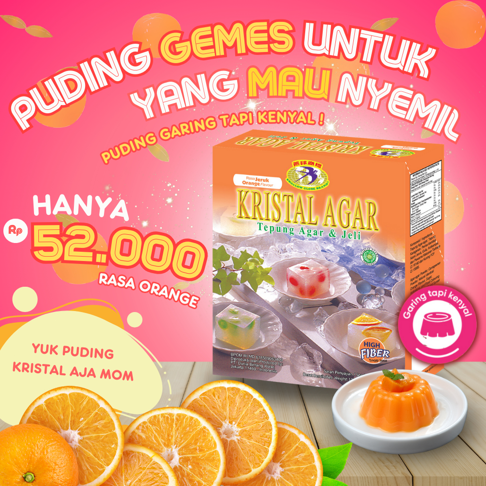 

PUDING KRISTAL AGAR ( RASA JERUK ATAU ORANGE)