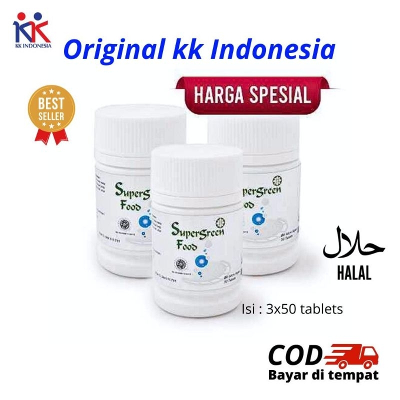 Supergreen food Detox, Solusi Alami Asam Lambung & Multivitamin, Alga Chlorella & Spirullina