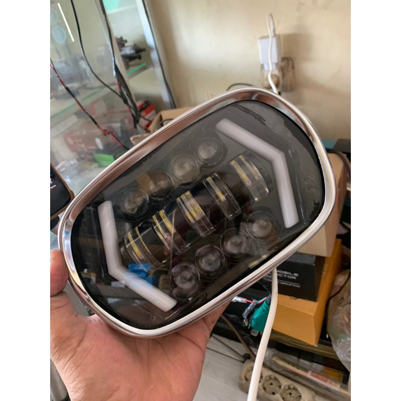 lampu daymaker kotak Vespa Px PS exclusive murah ready lis chrome