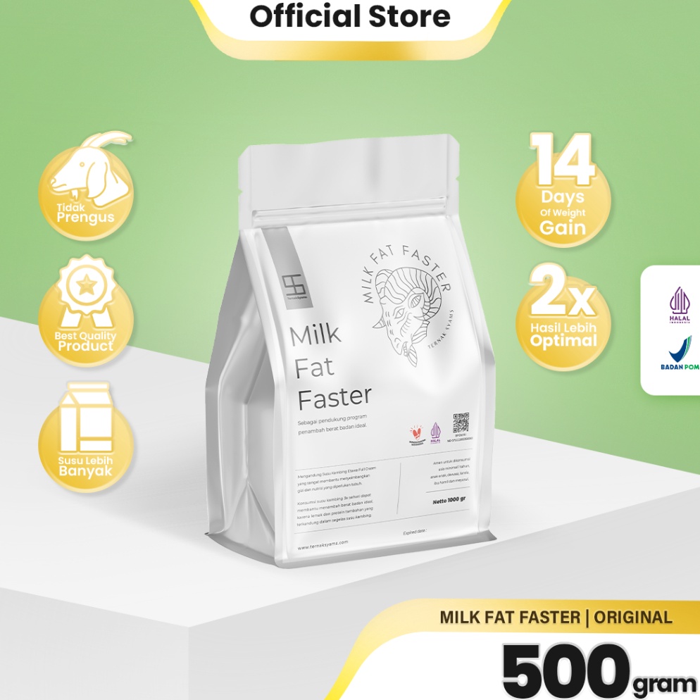 

TERBARU⚡ Ternak Syams - Premium Susu Penggemuk Penambah Kenaikan Berat Badan Ideal Varian Kambing Etawa Full Cream 500 gram 1/2 Kg | Milk Fat Faster Organik Suplemen Vitamin Makanan minuman Obat Kapsul Aman Asli Original BPOM HALAL LPPOM weight gain