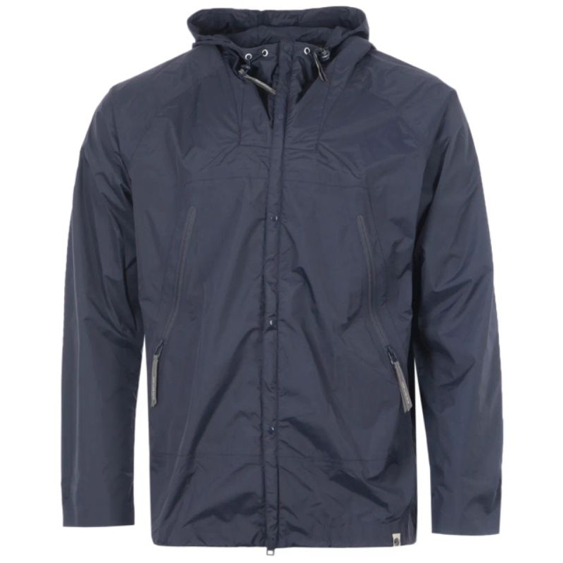 Pretty Green Seam Sealed Zip Through Hooded Jacket Navy Original