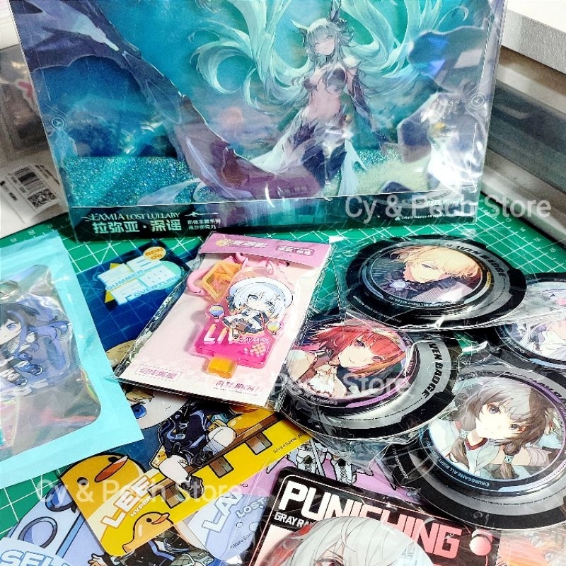 Punishing Gray Raven Official PGR Merchandise Standee akrilik Alpha Crimson Abyss, Noan, Pin Badge R