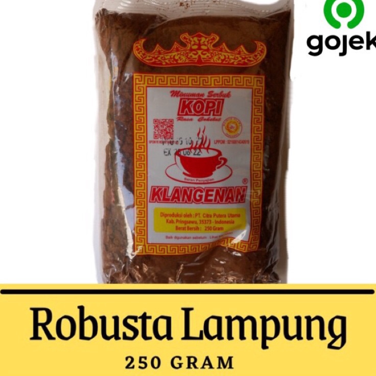 

Kopi Bubuk Robusta Lampung Klangenan Pringsewu 250gr