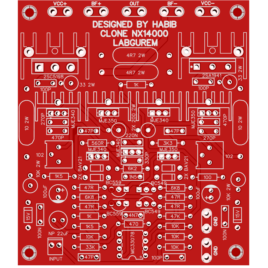 PCB nx14000 Amplifier class AB Dobel layer