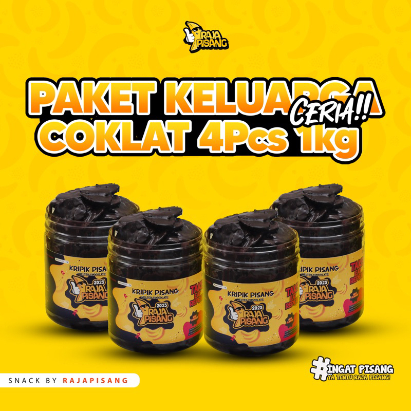 

Paket Keluarga Kripik Pisang Coklat Lumer 1 Kg snack Cemilan bananachips