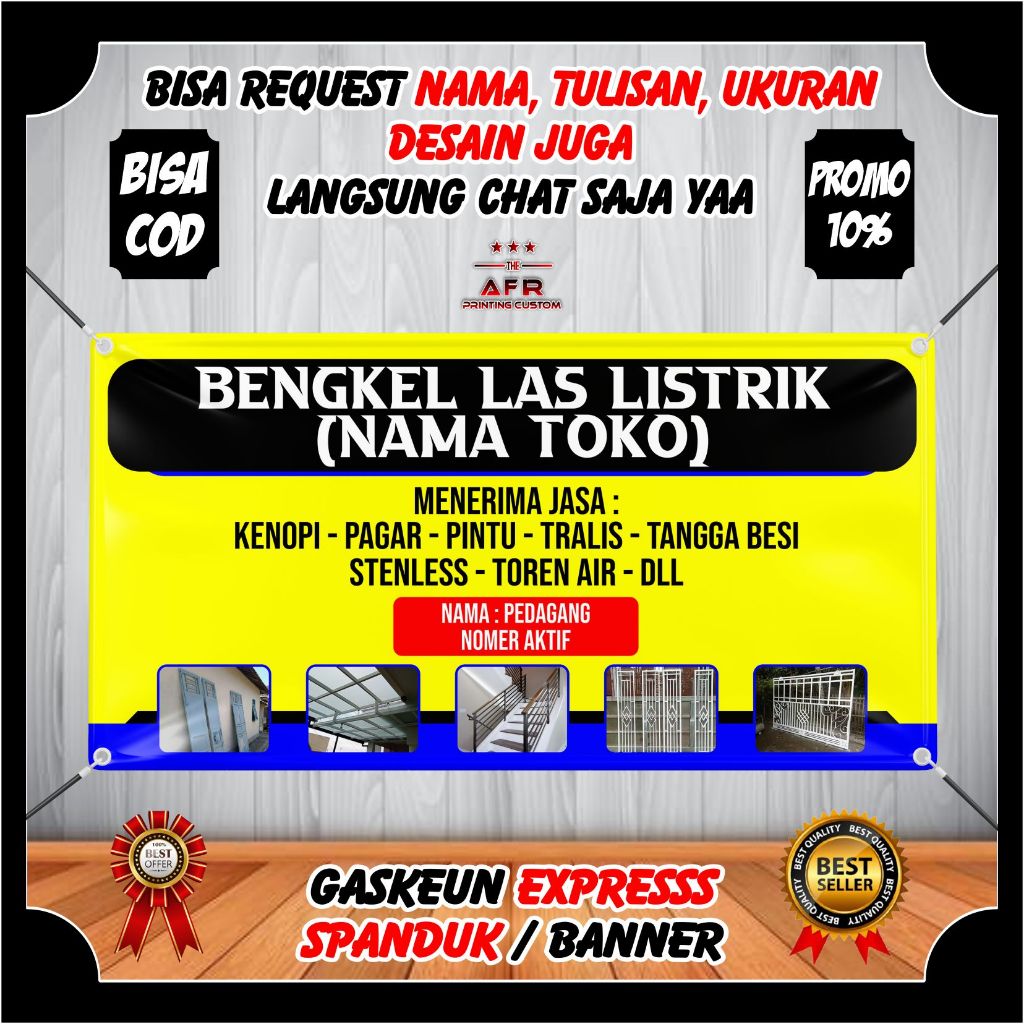 ( Bisa Cod / Bayar ditempat ) Spanduk Banner Bengkel Las Listrik - Banner Toko Las Listrik Jasa Las 