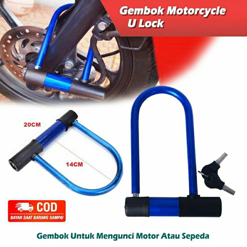 Kunci Gembok Sepeda Motor U LOOK , Gembok. sepeda Anti Maling Kunci Sepeda U Look